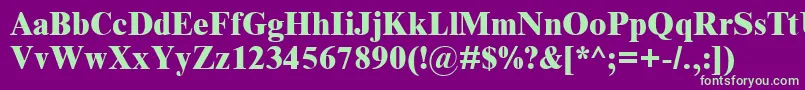 Timnreb Font – Green Fonts on Purple Background