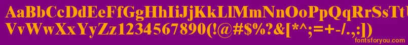 Timnreb Font – Orange Fonts on Purple Background