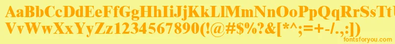 Timnreb Font – Orange Fonts on Yellow Background