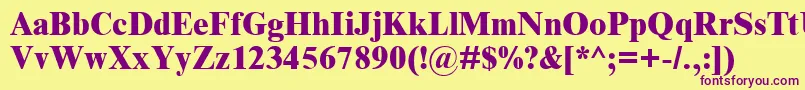 Timnreb Font – Purple Fonts on Yellow Background