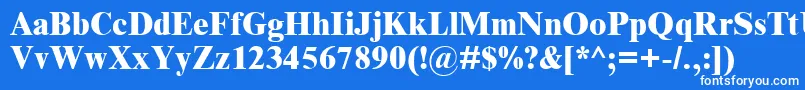 フォントTimnreb – 青い背景に白い文字