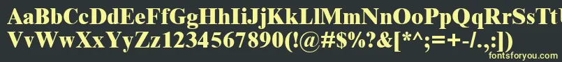 フォントTimnreb – 黒い背景に黄色の文字