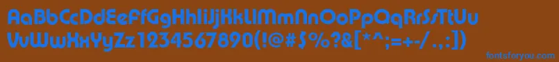 Czcionka PuenteMediumRegular – niebieskie czcionki na brązowym tle