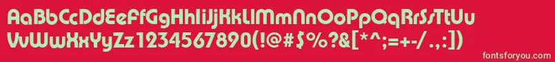 PuenteMediumRegular Font – Green Fonts on Red Background