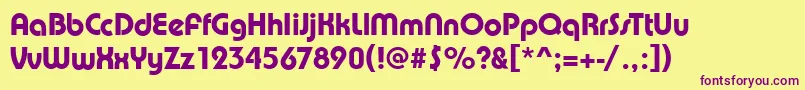 PuenteMediumRegular Font – Purple Fonts on Yellow Background