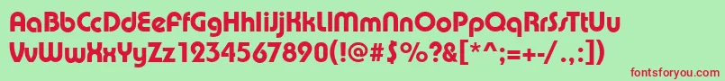 PuenteMediumRegular Font – Red Fonts on Green Background