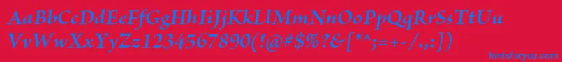 BriosoproBolditsubh Font – Blue Fonts on Red Background