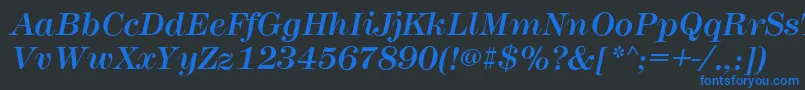 MontpellierItalic Font – Blue Fonts on Black Background