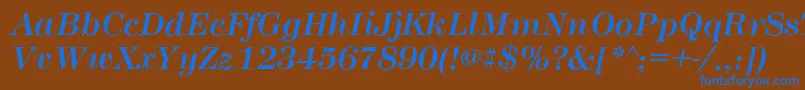 Шрифт MontpellierItalic – синие шрифты на коричневом фоне