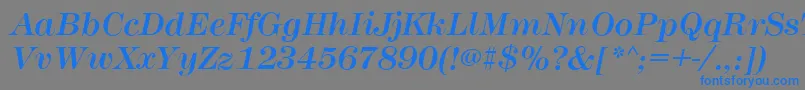 MontpellierItalic Font – Blue Fonts on Gray Background
