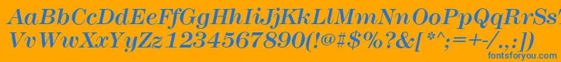 Шрифт MontpellierItalic – синие шрифты на оранжевом фоне