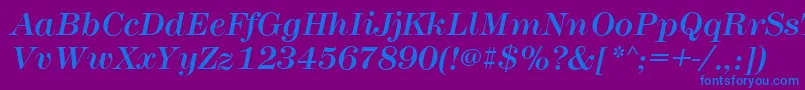 Шрифт MontpellierItalic – синие шрифты на фиолетовом фоне