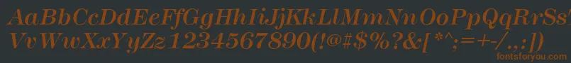 MontpellierItalic Font – Brown Fonts on Black Background