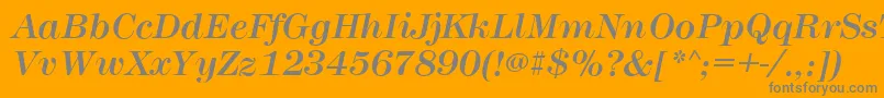MontpellierItalic Font – Gray Fonts on Orange Background