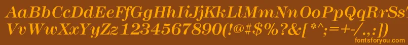 MontpellierItalic Font – Orange Fonts on Brown Background