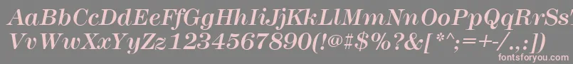 MontpellierItalic Font – Pink Fonts on Gray Background