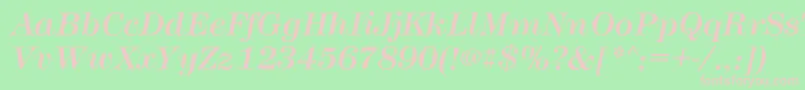 MontpellierItalic-fontti – vaaleanpunaiset fontit vihreällä taustalla