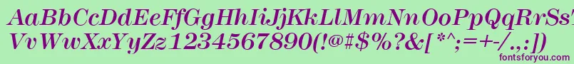 MontpellierItalic Font – Purple Fonts on Green Background