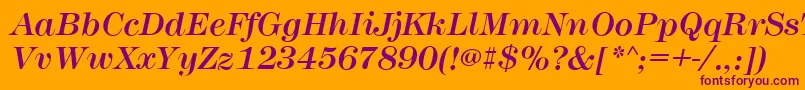 Шрифт MontpellierItalic – фиолетовые шрифты на оранжевом фоне