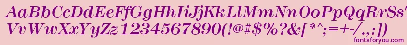MontpellierItalic Font – Purple Fonts on Pink Background
