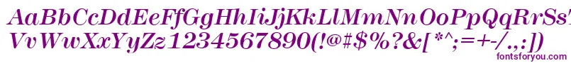 MontpellierItalic-Schriftart – Violette Schriften auf weißem Hintergrund