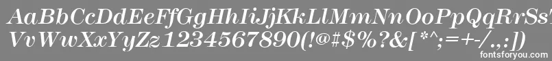 フォントMontpellierItalic – 灰色の背景に白い文字