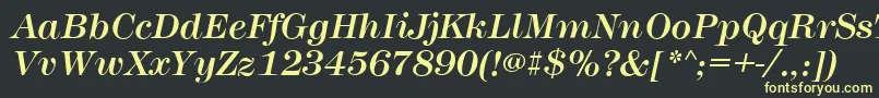MontpellierItalic Font – Yellow Fonts on Black Background