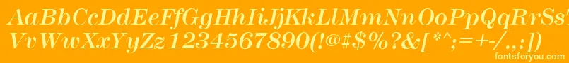 MontpellierItalic Font – Yellow Fonts on Orange Background