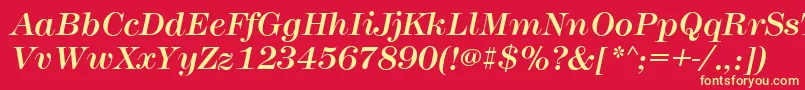 Шрифт MontpellierItalic – жёлтые шрифты на красном фоне