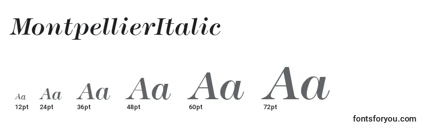 MontpellierItalic Font Sizes
