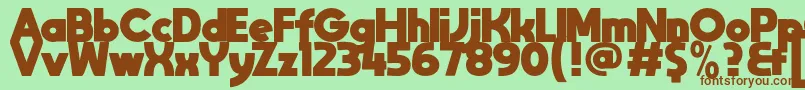 MoonGetHeavy Font – Brown Fonts on Green Background