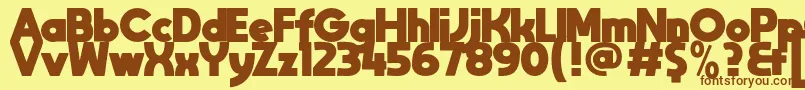 MoonGetHeavy Font – Brown Fonts on Yellow Background