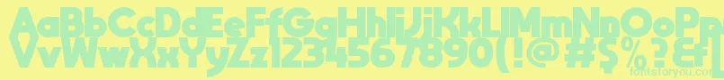 MoonGetHeavy Font – Green Fonts on Yellow Background