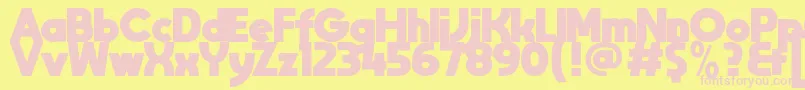 MoonGetHeavy Font – Pink Fonts on Yellow Background