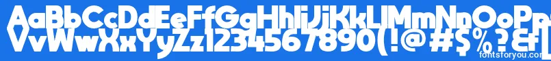 MoonGetHeavy Font – White Fonts on Blue Background