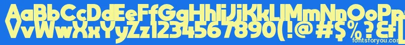 MoonGetHeavy Font – Yellow Fonts on Blue Background