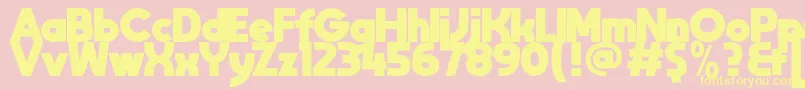 MoonGetHeavy Font – Yellow Fonts on Pink Background