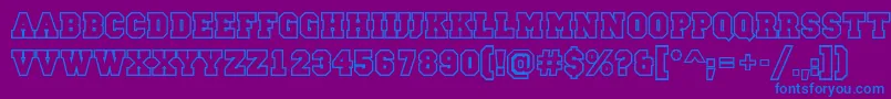 Campu24 Font – Blue Fonts on Purple Background