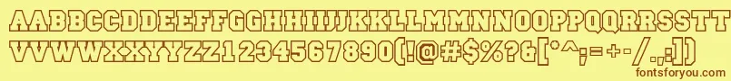 Campu24 Font – Brown Fonts on Yellow Background