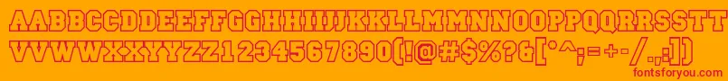 Campu24 Font – Red Fonts on Orange Background