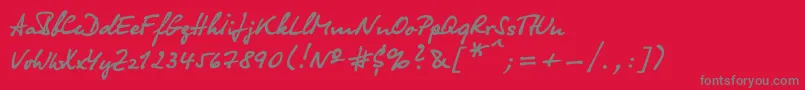 フォントOlga – 赤い背景に灰色の文字