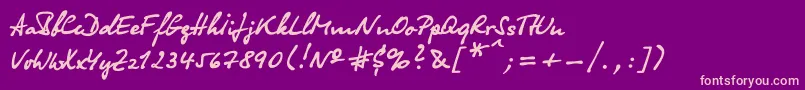 フォントOlga – 紫の背景にピンクのフォント