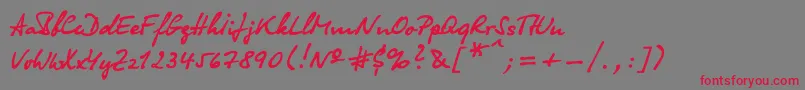 Olga Font – Red Fonts on Gray Background