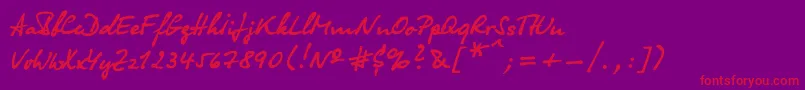 フォントOlga – 紫の背景に赤い文字