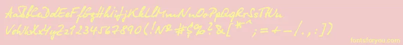Olga Font – Yellow Fonts on Pink Background