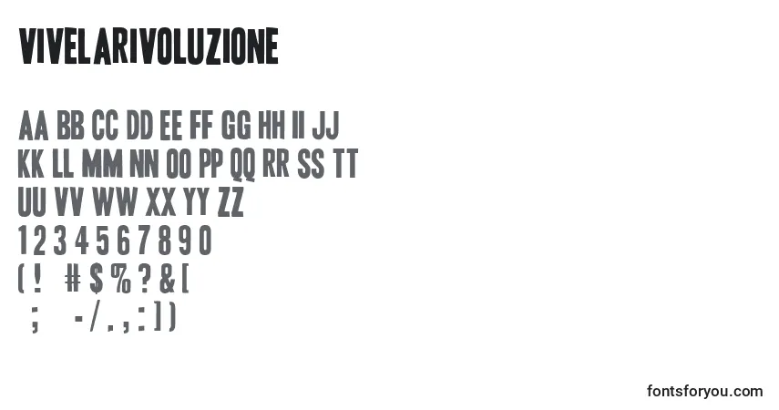 Fuente Vivelarivoluzione - alfabeto, números, caracteres especiales