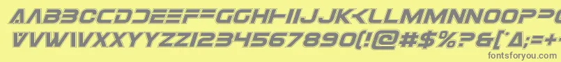 Eurofighteracadital Font – Gray Fonts on Yellow Background