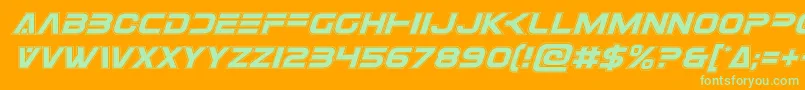 Eurofighteracadital Font – Green Fonts on Orange Background