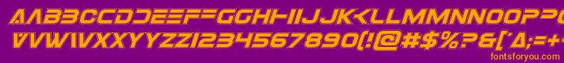 Eurofighteracadital Font – Orange Fonts on Purple Background