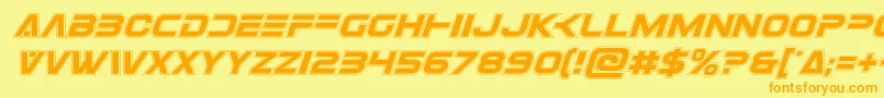 Eurofighteracadital Font – Orange Fonts on Yellow Background